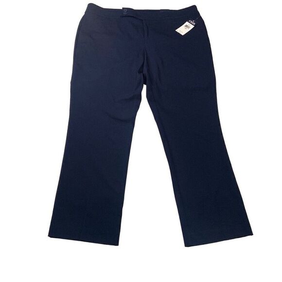 Women’s NWT CHAPS Navy Pants Regular Length Slimming Fit Size 18WR Inseam 32 - Picture 1 of 12